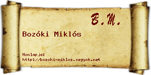Bozóki Miklós névjegykártya