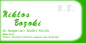 miklos bozoki business card